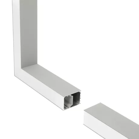 GLOBOSTAR® ALP-CORNER-SIDE90 BRIGHTRAIL  Επιφανειακό / Κρεμαστό Προφίλ Αλουμινίου Γωνία με Λευκό Γαλακτερό Πατητό Κάλυμμα για Ταινίες LED IP20 - Γκρι Ανθρακί Ματ - Μ30 x Π5 x Υ7.5cm