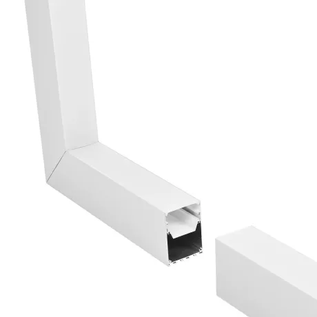 GLOBOSTAR® ALP-CORNER-IN90 BRIGHTRAIL  Επιφανειακό / Κρεμαστό Προφίλ Αλουμινίου Γωνία με Λευκό Γαλακτερό Πατητό Κάλυμμα για Ταινίες LED IP20 - Λευκό Ματ - Μ30 x Π5 x Υ7.5cm