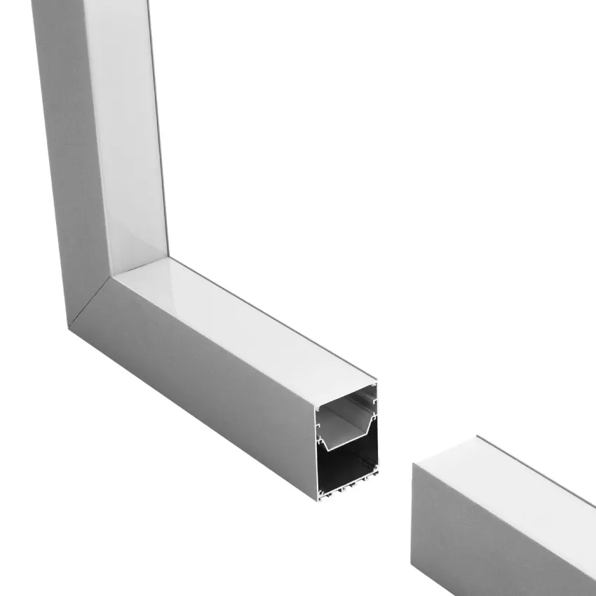 GLOBOSTAR® ALP-CORNER-IN90 BRIGHTRAIL  Επιφανειακό / Κρεμαστό Προφίλ Αλουμινίου Γωνία με Λευκό Γαλακτερό Πατητό Κάλυμμα για Ταινίες LED IP20 - Γκρι Ανθρακί Ματ - Μ30 x Π5 x Υ7.5cm