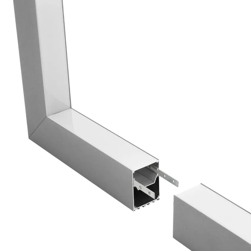 GLOBOSTAR® ALP-CORNER-IN90 BRIGHTRAIL  Επιφανειακό / Κρεμαστό Προφίλ Αλουμινίου Γωνία με Λευκό Γαλακτερό Πατητό Κάλυμμα για Ταινίες LED IP20 - Γκρι Ανθρακί Ματ - Μ30 x Π5 x Υ7.5cm