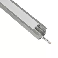GLOBOSTAR® ALP-LINEAR RECESSA -3M Χωνευτό Προφίλ Αλουμινίου με Λευκό Γαλακτερό Πατητό Κάλυμμα για Ταινίες LED IP20 - Γκρι Ανθρακί Ματ - Μ300 x Π3.5 x Υ4cm