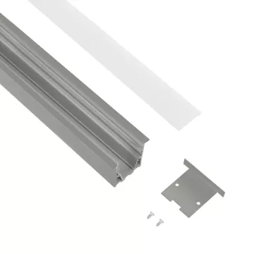 GLOBOSTAR® ALP-LINEAR RECESSA -3M Χωνευτό Προφίλ Αλουμινίου με Λευκό Γαλακτερό Πατητό Κάλυμμα για Ταινίες LED IP20 - Γκρι Ανθρακί Ματ - Μ300 x Π3.5 x Υ4cm