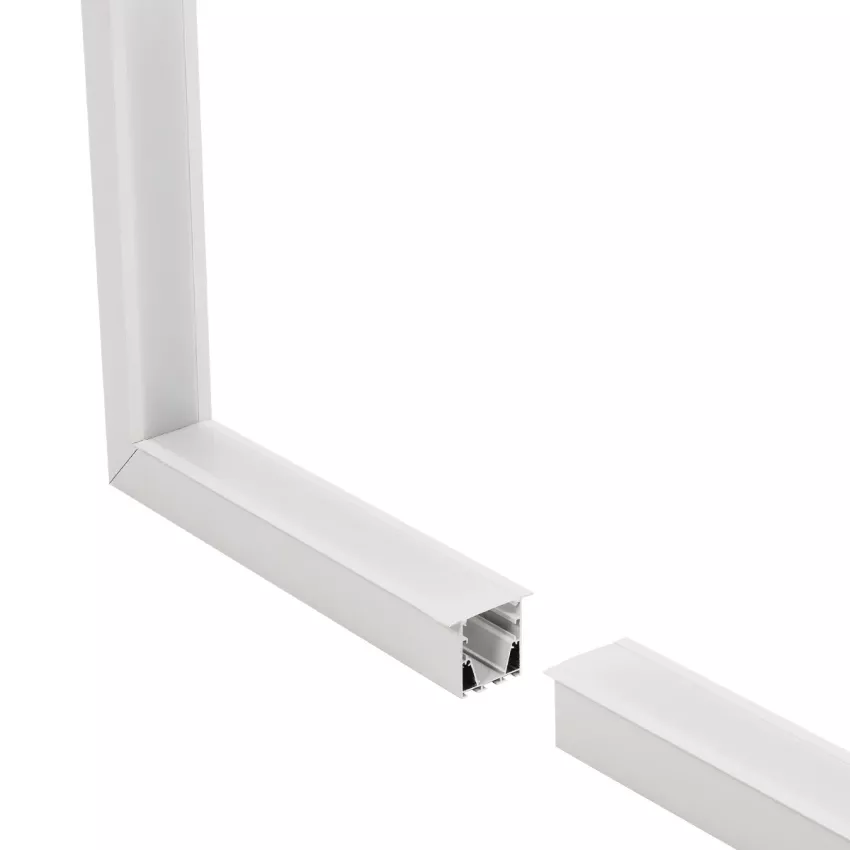GLOBOSTAR® ALP-CORNER-IN90 RECESSA  Χωνευτό Προφίλ Αλουμινίου Γωνία με Λευκό Γαλακτερό Πατητό Κάλυμμα για Ταινίες LED IP20 - Λευκό Ματ - Μ30 x Π3.5 x Υ4cm