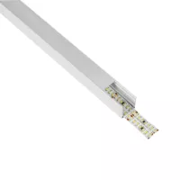 GLOBOSTAR® ALP-LINEAR GLOWTRACK -3M Επιφανειακό Προφίλ Αλουμινίου με Λευκό Γαλακτερό Πατητό Κάλυμμα για Ταινίες LED IP20 - Λευκό Ματ - Μ30 x Π2 x Υ2cm - Πακέτο 5 Τεμαχίων