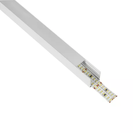 GLOBOSTAR® ALP-LINEAR GLOWTRACK -3M Επιφανειακό Προφίλ Αλουμινίου με Λευκό Γαλακτερό Πατητό Κάλυμμα για Ταινίες LED IP20 - Λευκό Ματ - Μ30 x Π2 x Υ2cm - Πακέτο 5 Τεμαχίων