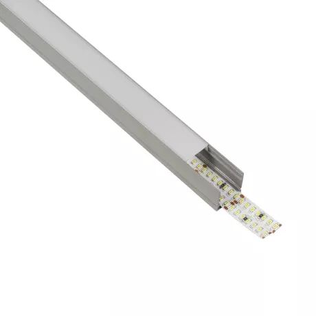 GLOBOSTAR® ALP-LINEAR GLOWTRACK -3M Επιφανειακό Προφίλ Αλουμινίου με Λευκό Γαλακτερό Πατητό Κάλυμμα για Ταινίες LED IP20 - Γκρι Ανθρακί Ματ - Μ30 x Π2 x Υ2cm - Πακέτο 5 Τεμαχίων