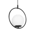 GLOBOSTAR® CIRCLE  Vintage Κρεμαστό Φωτιστικό Οροφής με Ντουί 1 x E27 AC 220-240V IP20 - Μαύρο & Λευκό - Μ26 x Π26 x Υ29cm