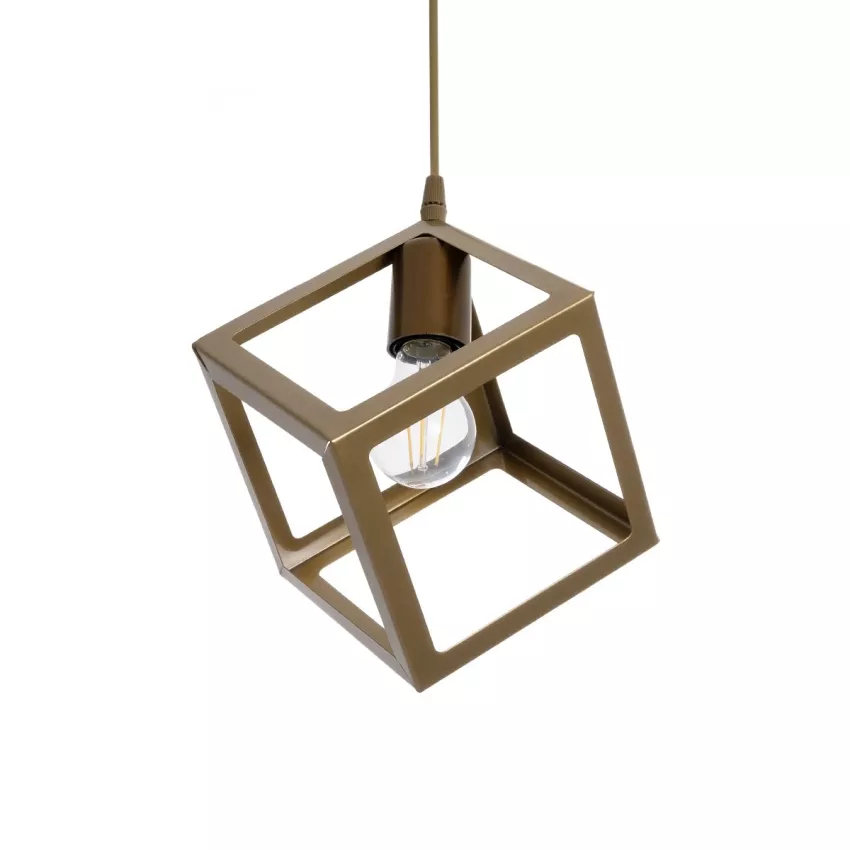 GLOBOSTAR® DISE  Μοντέρνο Κρεμαστό Φωτιστικό Οροφής με Ντουί 1 x E27 AC 220-240V IP20 - Χρυσό - Μ28 x Π28 x Υ31cm