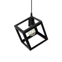 GLOBOSTAR® DISE  Μοντέρνο Κρεμαστό Φωτιστικό Οροφής με Ντουί 1 x E27 AC 220-240V IP20 - Μαύρο - Μ28 x Π28 x Υ29cm