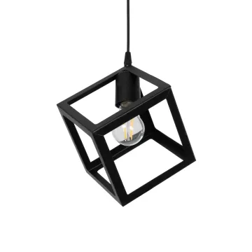 GLOBOSTAR® DISE  Μοντέρνο Κρεμαστό Φωτιστικό Οροφής με Ντουί 1 x E27 AC 220-240V IP20 - Μαύρο - Μ28 x Π28 x Υ29cm