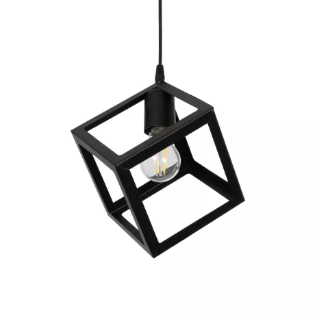 GLOBOSTAR® DISE  Μοντέρνο Κρεμαστό Φωτιστικό Οροφής με Ντουί 1 x E27 AC 220-240V IP20 - Μαύρο - Μ28 x Π28 x Υ29cm