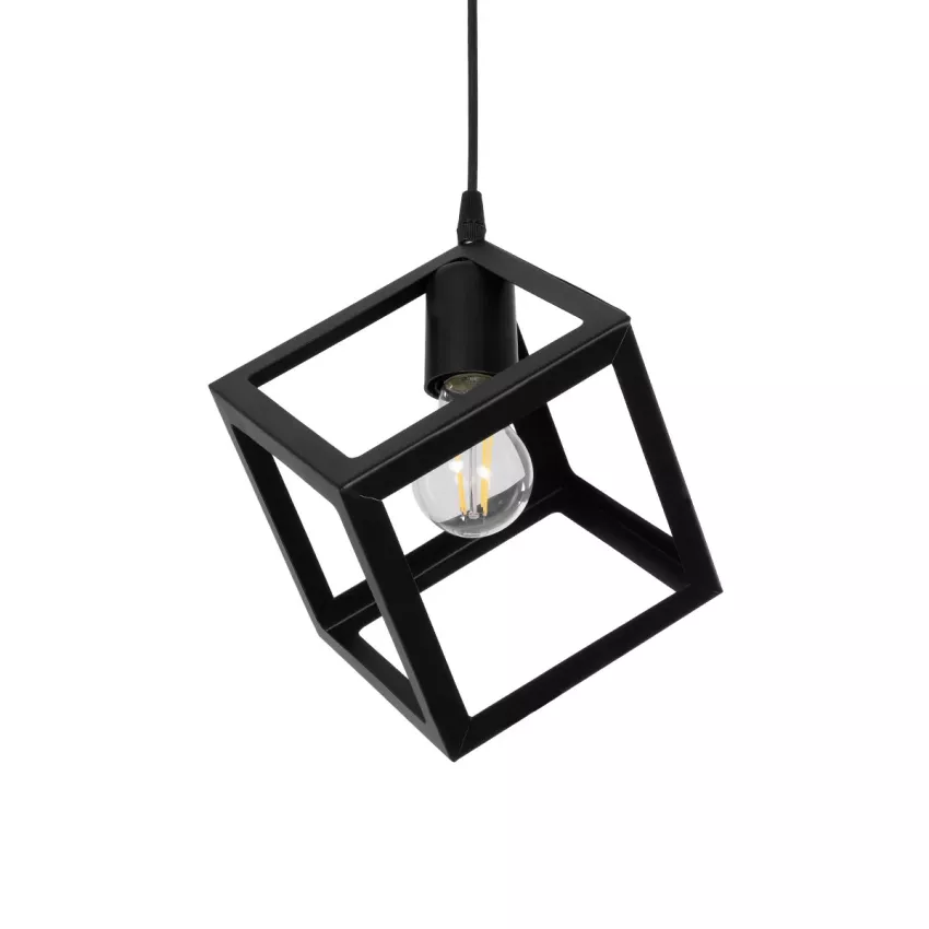 GLOBOSTAR® DISE  Μοντέρνο Κρεμαστό Φωτιστικό Οροφής με Ντουί 1 x E27 AC 220-240V IP20 - Μαύρο - Μ28 x Π28 x Υ29cm