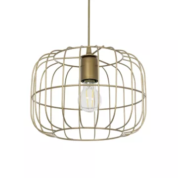 GLOBOSTAR® LUCANA  Vintage Κρεμαστό Φωτιστικό Οροφής με Ντουί 1 x E27 AC 220-240V IP20 - Χρυσό - Μ29 x Π29 x Υ23cm