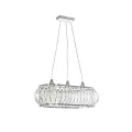 GLOBOSTAR® RAZIA  Vintage Κρεμαστό Φωτιστικό Οροφής με Ντουί 3 x E27 AC 220-240V IP20 - Ασημί & Διάφανο - Μ60 x Π30 x Υ25cm