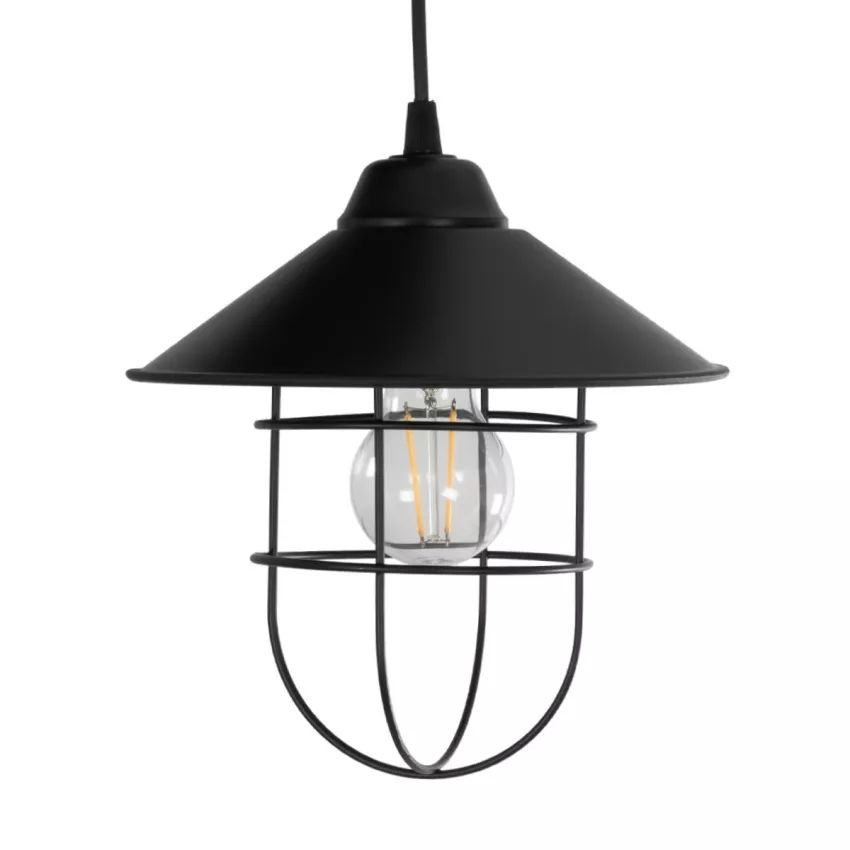 CAGE  Vintage Κρεμαστό Φωτιστικό Καμπάνα Τρίφωτο 3 x E27 IP20 Μαύρο Μέταλλο - Μ30 x Π30 x Υ80cm