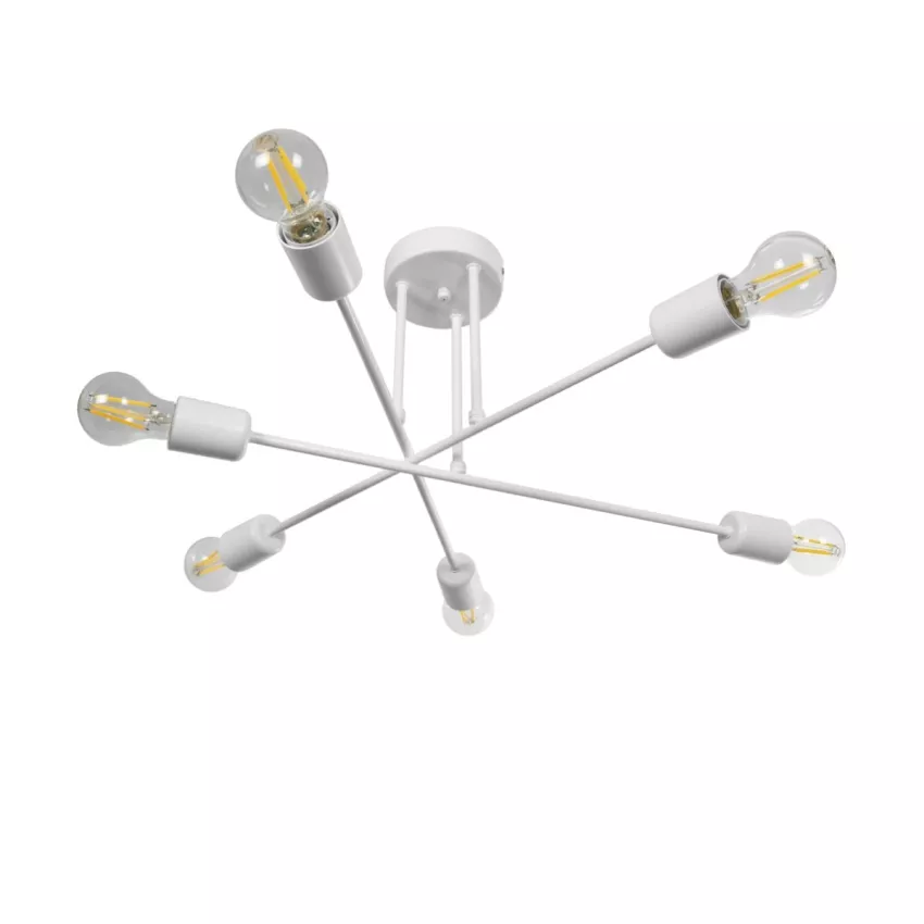 SPIDI  Μοντέρνο Φωτιστικό Οροφής Πλέγμα Πολύφωτο 6 x E27 IP20 Λευκό Μέταλλο - Μ61 x Π61 x Υ37cm