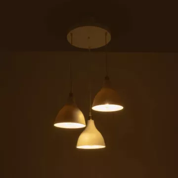RADE  Vintage Κρεμαστό Φωτιστικό Καμπάνα Τρίφωτο 3 x E27 IP20 Λευκό Πλαστικό - Μ40 x Π40 x Υ80cm