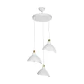 RIVE  Μοντέρνο Κρεμαστό Φωτιστικό Καμπάνα Τρίφωτο 3 x E27 IP20 Λευκό με Χρυσό Πλαστικό - Μ45 x Π45 x Υ80cm RIVE  Μοντέρνο Κρεμαστό Φωτιστικό Καμπάνα Τρίφωτο 3 x E27 IP20 Λευκό με Χρυσό Πλαστικό - Μ45 x Π45 x Υ80cm