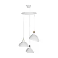 RIVE  Μοντέρνο Κρεμαστό Φωτιστικό Καμπάνα Τρίφωτο 3 x E27 IP20 Λευκό με Χρυσό Πλαστικό - Μ45 x Π45 x Υ80cm RIVE  Μοντέρνο Κρεμαστό Φωτιστικό Καμπάνα Τρίφωτο 3 x E27 IP20 Λευκό με Χρυσό Πλαστικό - Μ45 x Π45 x Υ80cm