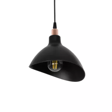 GLOBOSTAR® RIVE  Μοντέρνο Κρεμαστό Φωτιστικό Οροφής με Ντουί 1 x E27 AC 220-240V IP20 - Μάυρο & Χαλκινο - Μ22 x Π20 x Υ22cm