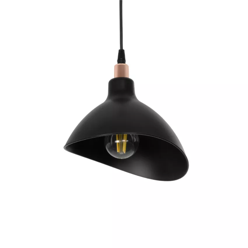 GLOBOSTAR® RIVE  Μοντέρνο Κρεμαστό Φωτιστικό Οροφής με Ντουί 1 x E27 AC 220-240V IP20 - Μάυρο & Χαλκινο - Μ22 x Π20 x Υ22cm