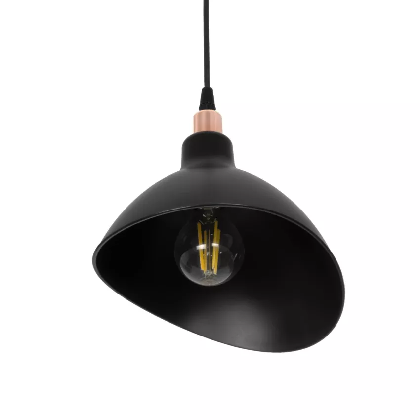 GLOBOSTAR® RIVE  Μοντέρνο Κρεμαστό Φωτιστικό Οροφής με Ντουί 1 x E27 AC 220-240V IP20 - Μάυρο & Χαλκινο - Μ22 x Π20 x Υ22cm