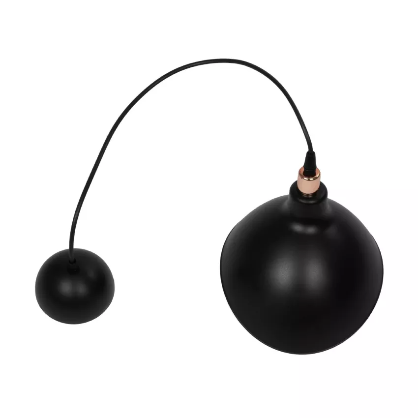 GLOBOSTAR® RIVE  Μοντέρνο Κρεμαστό Φωτιστικό Οροφής με Ντουί 1 x E27 AC 220-240V IP20 - Μάυρο & Χαλκινο - Μ22 x Π20 x Υ22cm