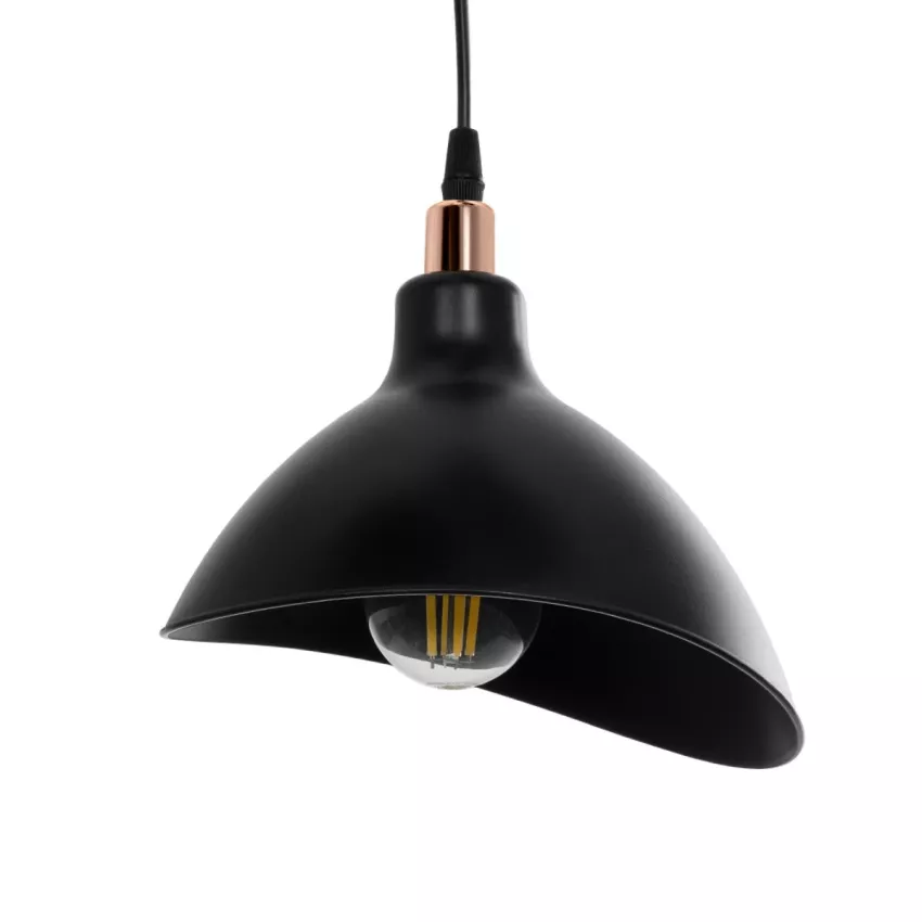 GLOBOSTAR® RIVE  Μοντέρνο Κρεμαστό Φωτιστικό Οροφής με Ντουί 3 x E27 AC 220-240V IP20 - Μάυρο & Χάλκινο - Μ40 x Π40 x Υ65cm