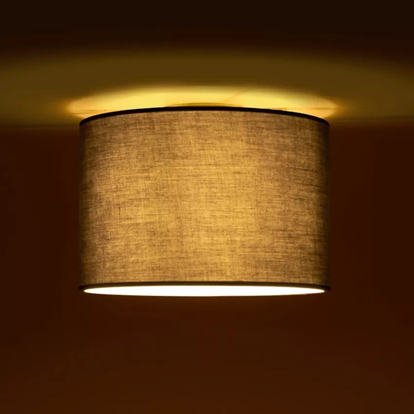 CILIO  Μοντέρνο Φωτιστικό Οροφής Καπέλο Μονόφωτο 1 x E27 IP20 Γκρι Ύφασμα - Μ30 x Π30 x Υ21cm