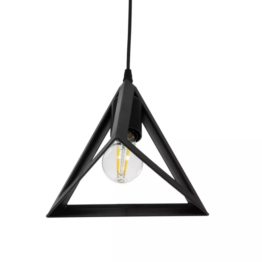 TRIANGLE Μοντέρνο Κρεμαστό Φωτιστικό Καμπάνα Μονόφωτο 1 x E27 IP20 Μάυρο Πλαστικό - Μ24 x Π24 x Υ86cm TRIANGLE Μοντέρνο Κρεμαστό Φωτιστικό Καμπάνα Μονόφωτο 1 x E27 IP20 Μάυρο Πλαστικό - Μ24 x Π24 x Υ86cm