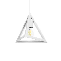 GLOBOSTAR® TRIANGLE  Μοντέρνο Κρεμαστό Φωτιστικό Οροφής με Ντουί 1 x E27 AC 220-240V IP20 - Λευκό - Μ24 x Π24 x Υ22cm