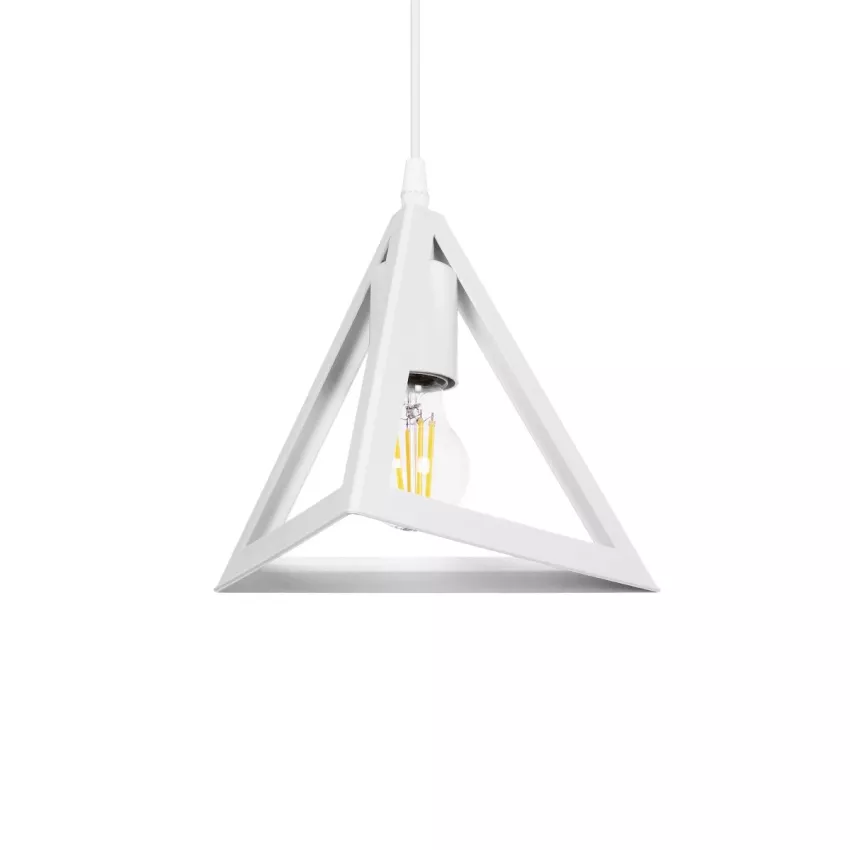 GLOBOSTAR® TRIANGLE  Μοντέρνο Κρεμαστό Φωτιστικό Οροφής με Ντουί 1 x E27 AC 220-240V IP20 - Λευκό - Μ24 x Π24 x Υ22cm