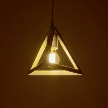 GLOBOSTAR® TRIANGLE  Μοντέρνο Κρεμαστό Φωτιστικό Οροφής με Ντουί 1 x E27 AC 220-240V IP20 - Λευκό - Μ24 x Π24 x Υ22cm