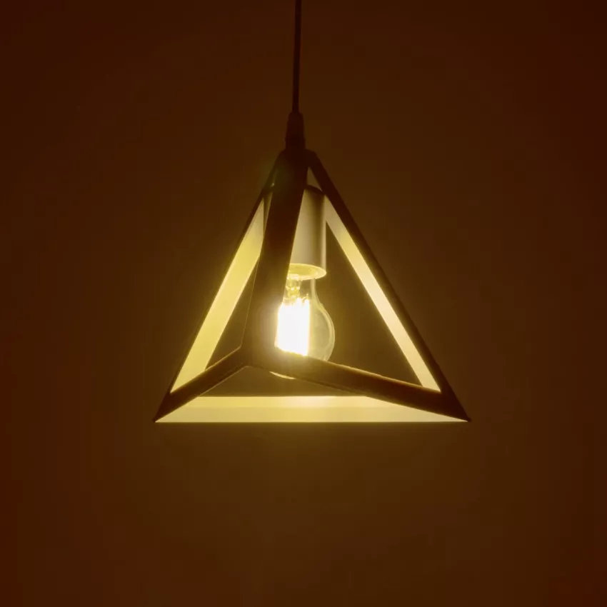 GLOBOSTAR® TRIANGLE  Μοντέρνο Κρεμαστό Φωτιστικό Οροφής με Ντουί 1 x E27 AC 220-240V IP20 - Λευκό - Μ24 x Π24 x Υ22cm