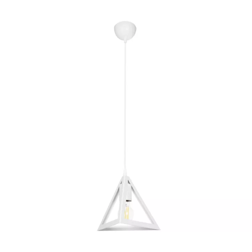 GLOBOSTAR® TRIANGLE  Μοντέρνο Κρεμαστό Φωτιστικό Οροφής με Ντουί 1 x E27 AC 220-240V IP20 - Λευκό - Μ24 x Π24 x Υ22cm