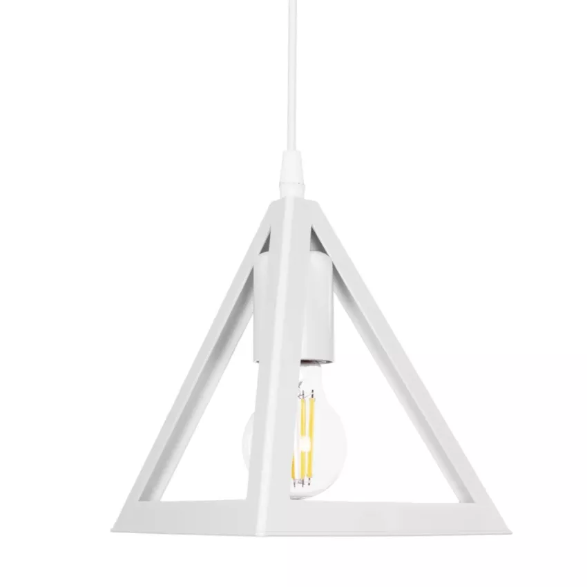 GLOBOSTAR® TRIANGLE  Μοντέρνο Κρεμαστό Φωτιστικό Οροφής με Ντουί 1 x E27 AC 220-240V IP20 - Λευκό - Μ24 x Π24 x Υ22cm