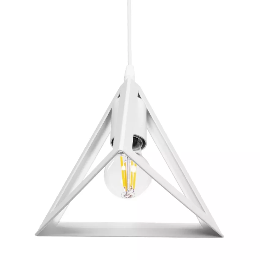 GLOBOSTAR® TRIANGLE  Μοντέρνο Κρεμαστό Φωτιστικό Οροφής με Ντουί 1 x E27 AC 220-240V IP20 - Λευκό - Μ24 x Π24 x Υ22cm