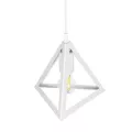 GLOBOSTAR® TRIANGLE  Μοντέρνο Κρεμαστό Φωτιστικό Οροφής με Ντουί 1 x E27 AC 220-240V IP20 - Λευκό - Μ24 x Π24 x Υ22cm