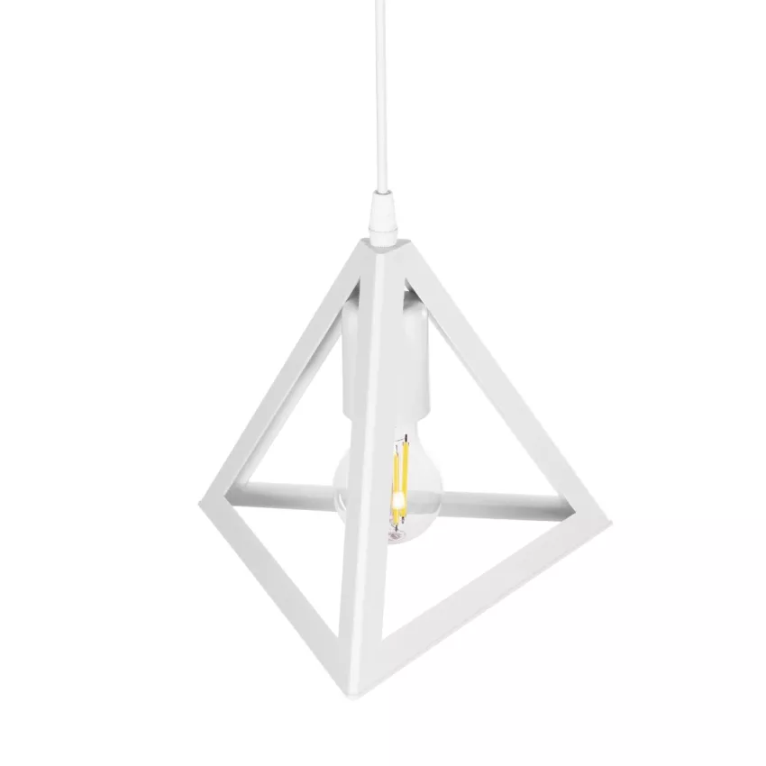 GLOBOSTAR® TRIANGLE  Μοντέρνο Κρεμαστό Φωτιστικό Οροφής με Ντουί 1 x E27 AC 220-240V IP20 - Λευκό - Μ24 x Π24 x Υ22cm