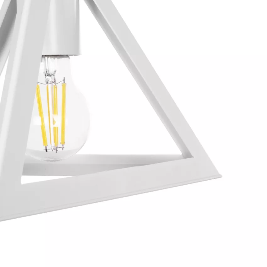GLOBOSTAR® TRIANGLE  Μοντέρνο Κρεμαστό Φωτιστικό Οροφής με Ντουί 1 x E27 AC 220-240V IP20 - Λευκό - Μ24 x Π24 x Υ22cm
