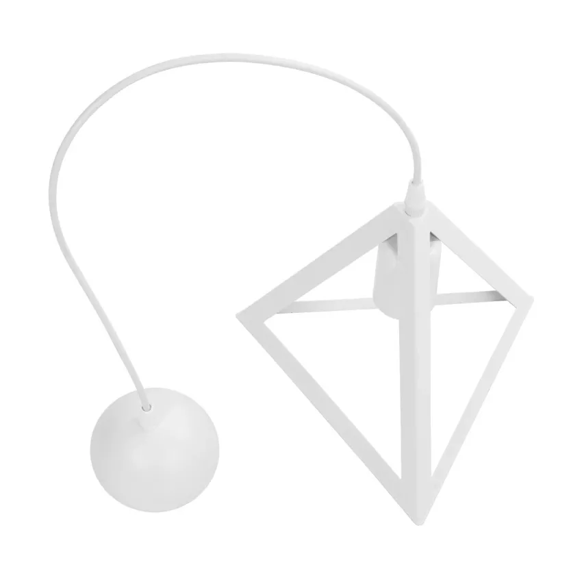GLOBOSTAR® TRIANGLE  Μοντέρνο Κρεμαστό Φωτιστικό Οροφής με Ντουί 1 x E27 AC 220-240V IP20 - Λευκό - Μ24 x Π24 x Υ22cm