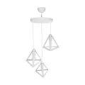 TRIANGLE  Μοντέρνο Κρεμαστό Φωτιστικό Καμπάνα Τρίφωτο 3 x E27 IP20 Λευκό Πλαστικό - Μ50 x Π50 x Υ80cm