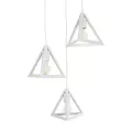 TRIANGLE  Μοντέρνο Κρεμαστό Φωτιστικό Καμπάνα Τρίφωτο 3 x E27 IP20 Λευκό Πλαστικό - Μ50 x Π50 x Υ80cm