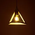 GLOBOSTAR® TRIANGLE  Μοντέρνο Κρεμαστό Φωτιστικό Οροφής με Ντουί 1 x E27 AC 220-240V IP20 - Λευκό & Χάλκινο - Μ24 x Π24 x Υ22cm