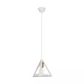 GLOBOSTAR® TRIANGLE  Μοντέρνο Κρεμαστό Φωτιστικό Οροφής με Ντουί 1 x E27 AC 220-240V IP20 - Λευκό & Χάλκινο - Μ24 x Π24 x Υ22cm