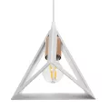 GLOBOSTAR® TRIANGLE  Μοντέρνο Κρεμαστό Φωτιστικό Οροφής με Ντουί 1 x E27 AC 220-240V IP20 - Λευκό & Χάλκινο - Μ24 x Π24 x Υ22cm