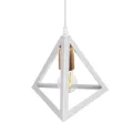 GLOBOSTAR® TRIANGLE  Μοντέρνο Κρεμαστό Φωτιστικό Οροφής με Ντουί 1 x E27 AC 220-240V IP20 - Λευκό & Χάλκινο - Μ24 x Π24 x Υ22cm