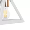 GLOBOSTAR® TRIANGLE  Μοντέρνο Κρεμαστό Φωτιστικό Οροφής με Ντουί 1 x E27 AC 220-240V IP20 - Λευκό & Χάλκινο - Μ24 x Π24 x Υ22cm