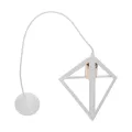 GLOBOSTAR® TRIANGLE  Μοντέρνο Κρεμαστό Φωτιστικό Οροφής με Ντουί 1 x E27 AC 220-240V IP20 - Λευκό & Χάλκινο - Μ24 x Π24 x Υ22cm
