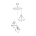 TRIANGLE  Μοντέρνο Κρεμαστό Φωτιστικό Καμπάνα Τρίφωτο 3 x E27 IP20 Λευκό με Χρυσό Πλαστικό - Μ50 x Π50 x Υ80cm